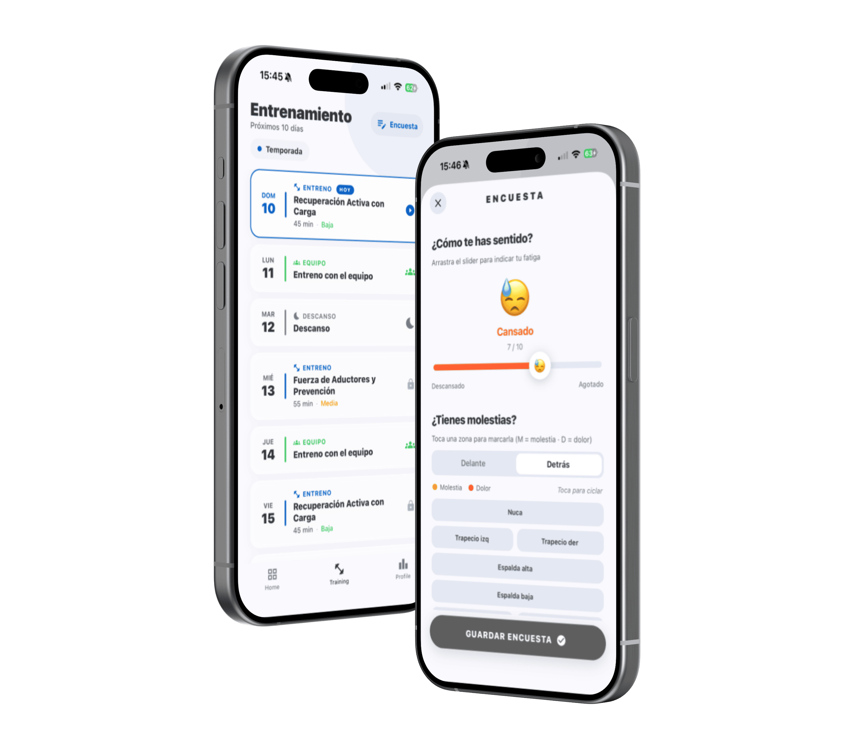 Interfaz de la app Veta